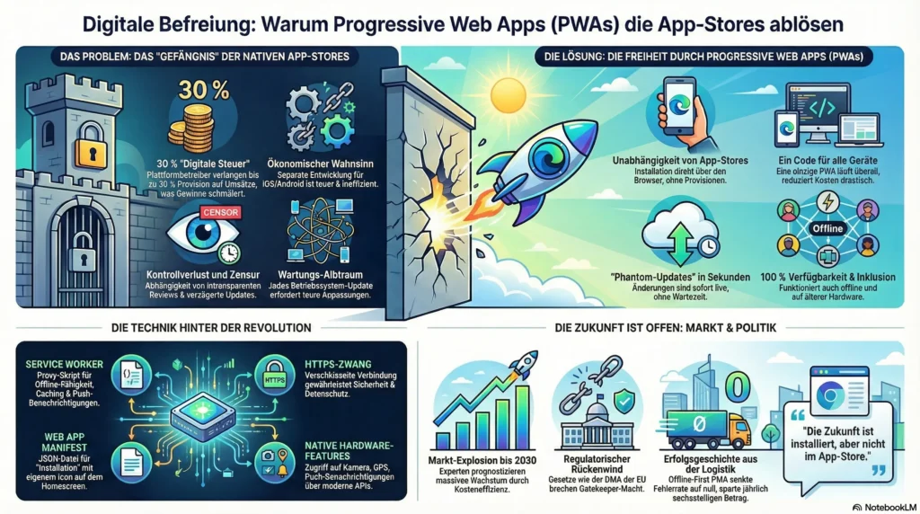 Die digitale Befreiung: Warum Progressive Web Apps das Monopol der App-Stores endlich beerdigen 5 pwa loesen appstores ab