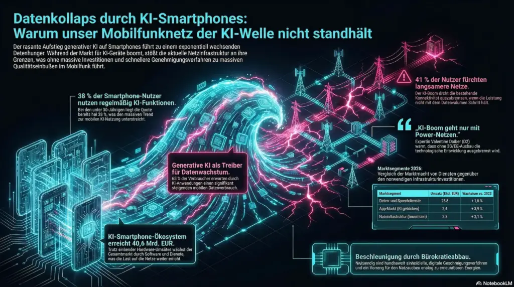 Datenkollaps durch KI-Smartphones: Warum unser Mobilfunknetz der KI-Welle nicht standhält 1 KI Smartphones Mobilfunknetz ig